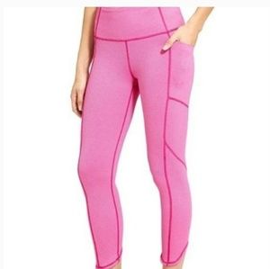 Athleta pink chaturanga to town crop leggings